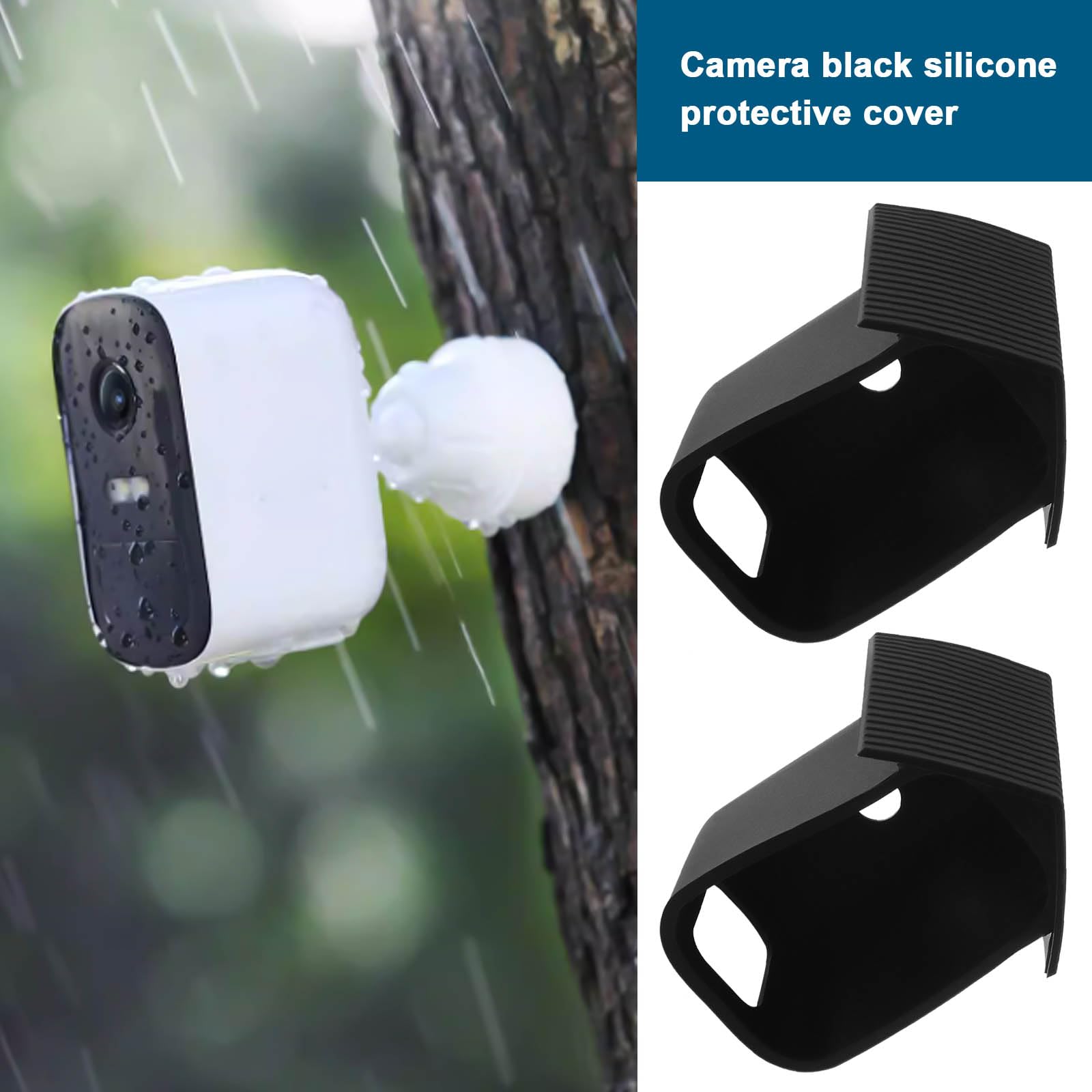 SING F LTD 2PCS Silicone Protective Casing Rain Cover Skin Compatible with eufyCam 2C/2C Pro Wireless Home Security Camera System Camouflage and Accessorize Black : Amazon.com.au: Electronics
