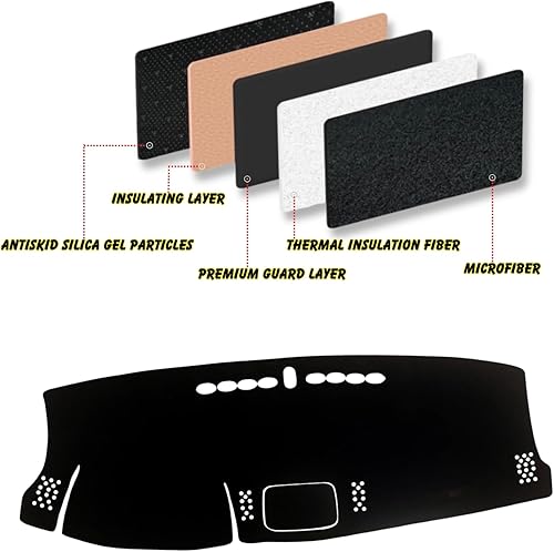 Miniatura 4 de Alfombrilla para tablero de instrumentos personalizada antideslizante compatible con Ford Ranger 2019 2020 2021 2022 (con compartimento de