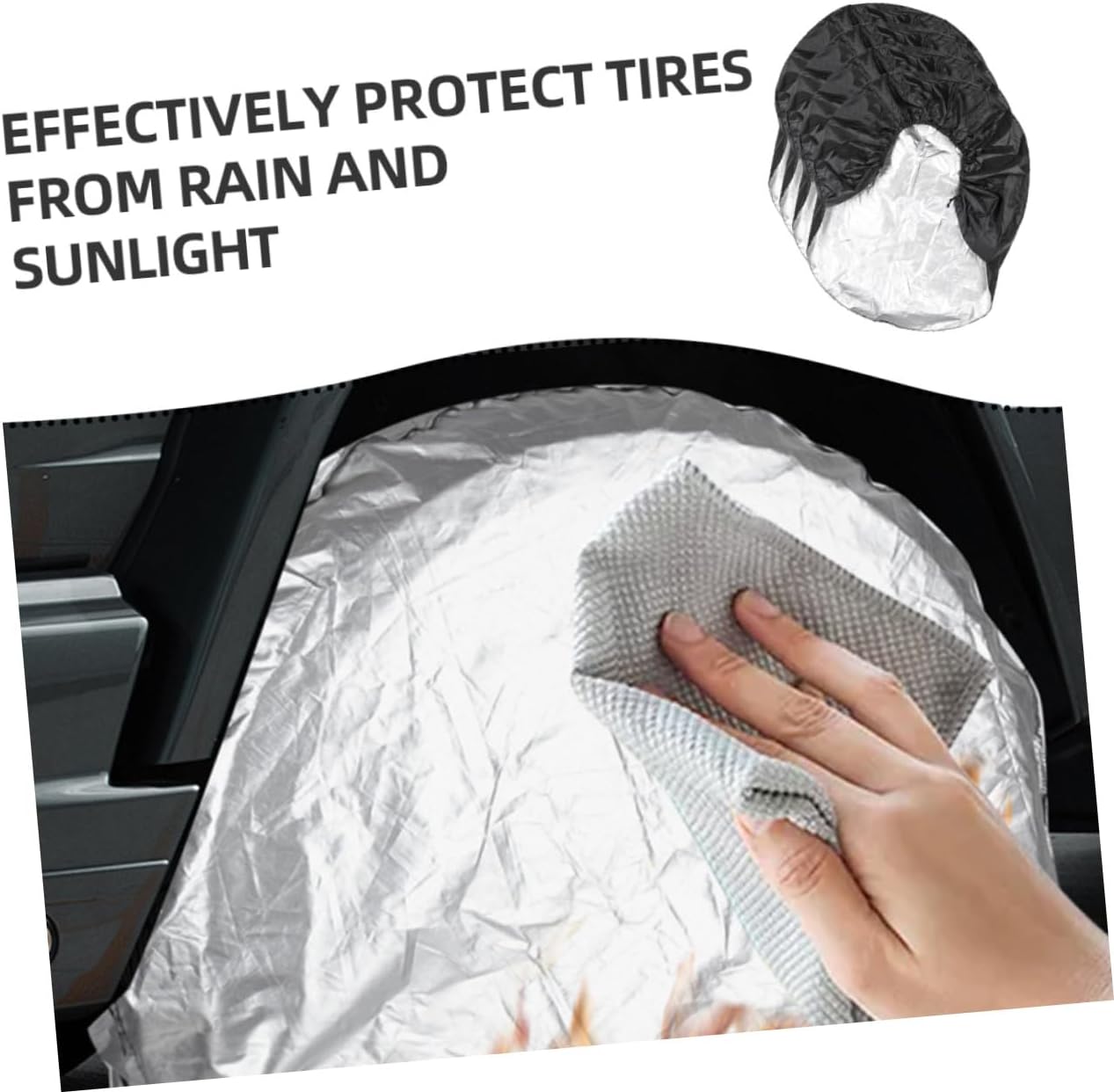 4 Pack Tire Covers for Rv Trailers, 190t Polyester Protective Covers