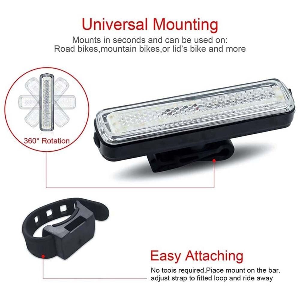 Luz trasera LED para bicicleta, 14 modos, recargable vía USB, luz de advertencia de seguridad para ciclismo de montaña, lámpara para mochila y casco.