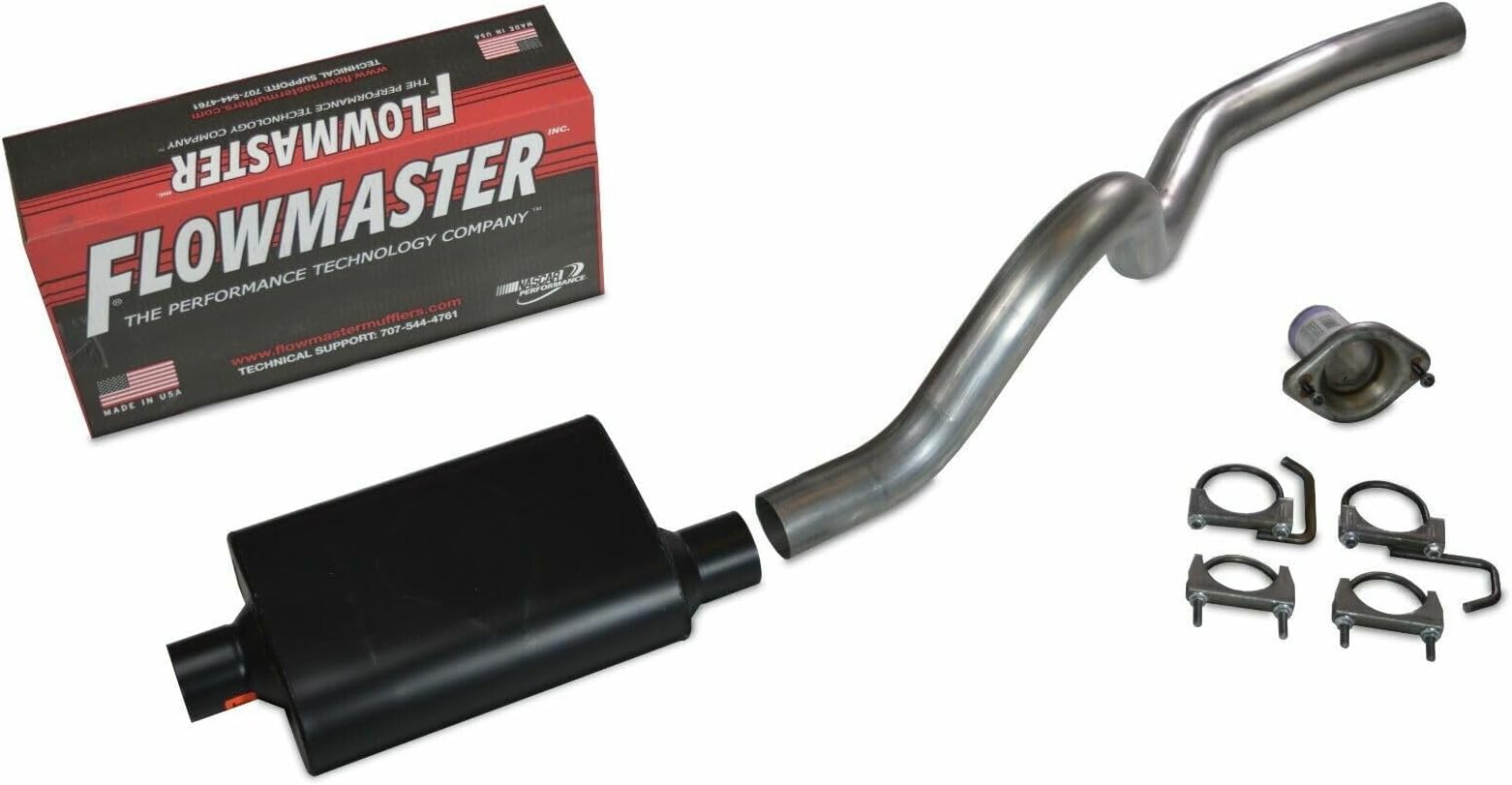 Truck Exhaust Kits 2.5" Aluminized Single Exhaust Kit with Flowmaster Super 44 Muffler Fits Wrangler TJ 97-06