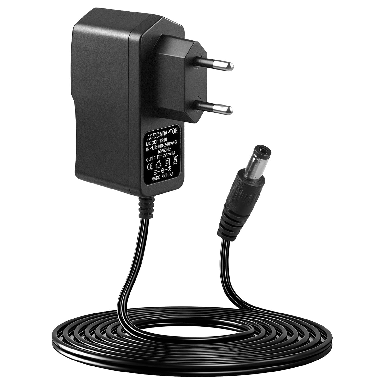 12V 1A 12W Fuente de Alimentación Universal, AC/DC Adaptador 100-240v 50/60hz Universal Corriente Transformador Cargador 5.5 x 2.5 mm para Cámara CCTV, Luces LED, Router, Monitor, Tira de Luz — view 7