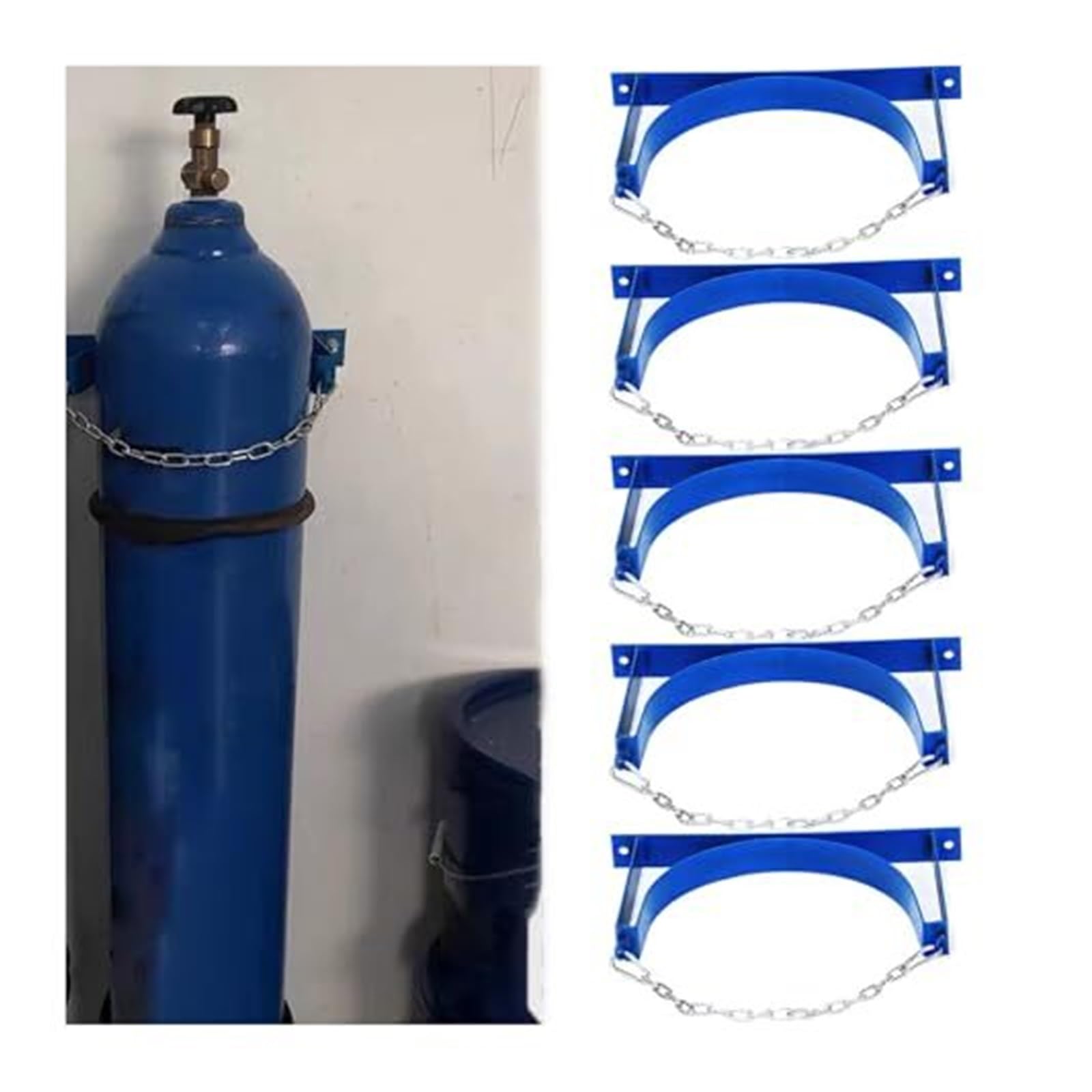 Support de bouteille de gaz en acier pour une fixation murale d'argon ou d'oxygène