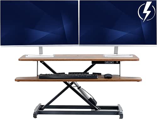 VIVO 36 inch Electric Motor Desk Converter, Height Adjustable Riser,