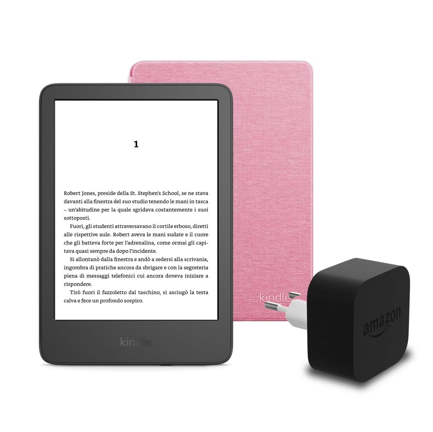 Nuovo Kindle 2024 16GB Con Copertina In Tessuto E Alimentatore - Leggero E Luminoso
