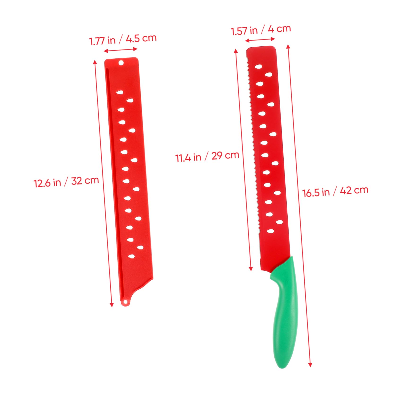 Cabilock Serrated Watermelon Cutter Knife with Non Slip Handle Upgraded Design for Easy Slicing for Melons and Bread Kitchen Gadget for Entertaining