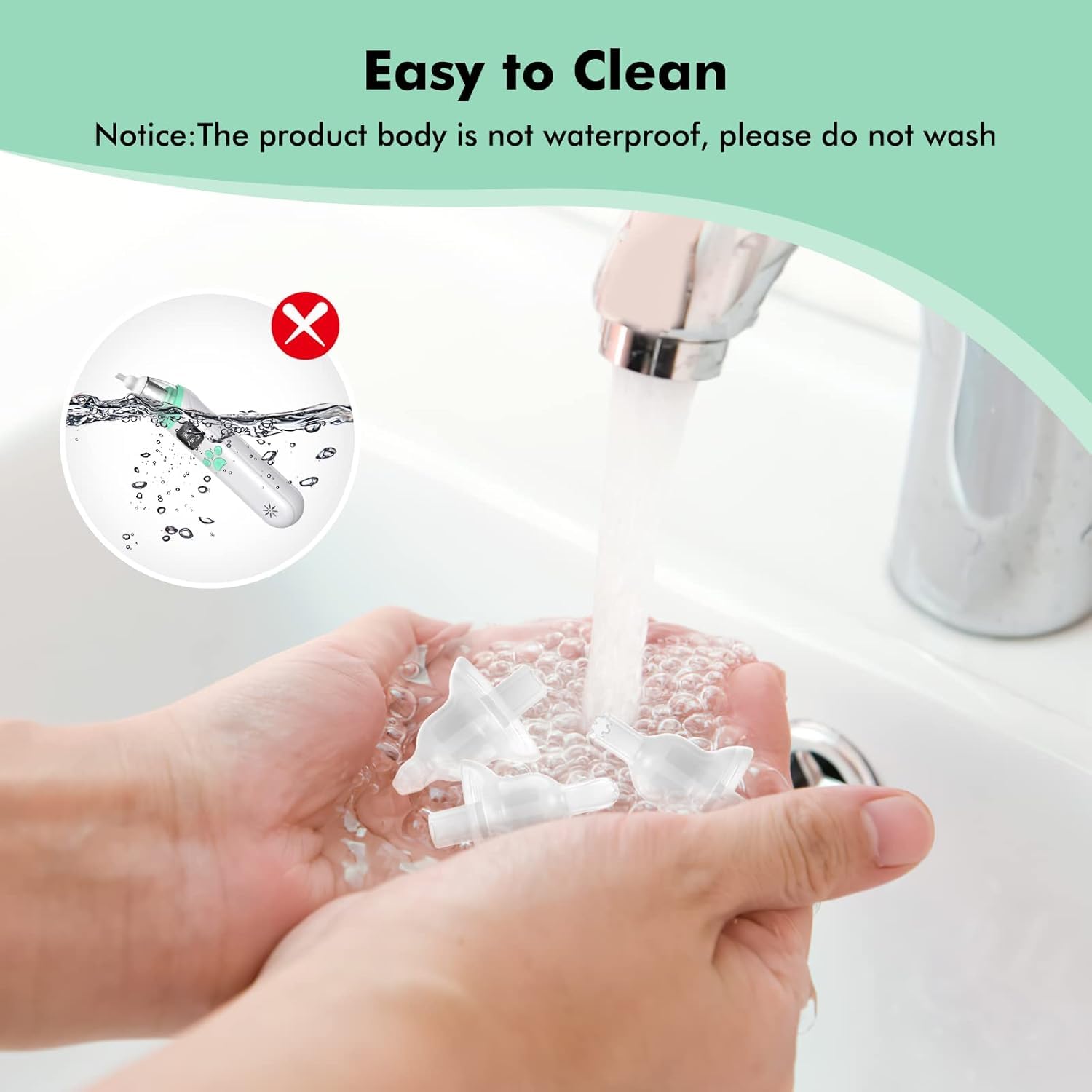 Electric Cleaner,Features 3 silicone suction heads,three suction levels,low noise,and relaxation functions with music and lights - 5