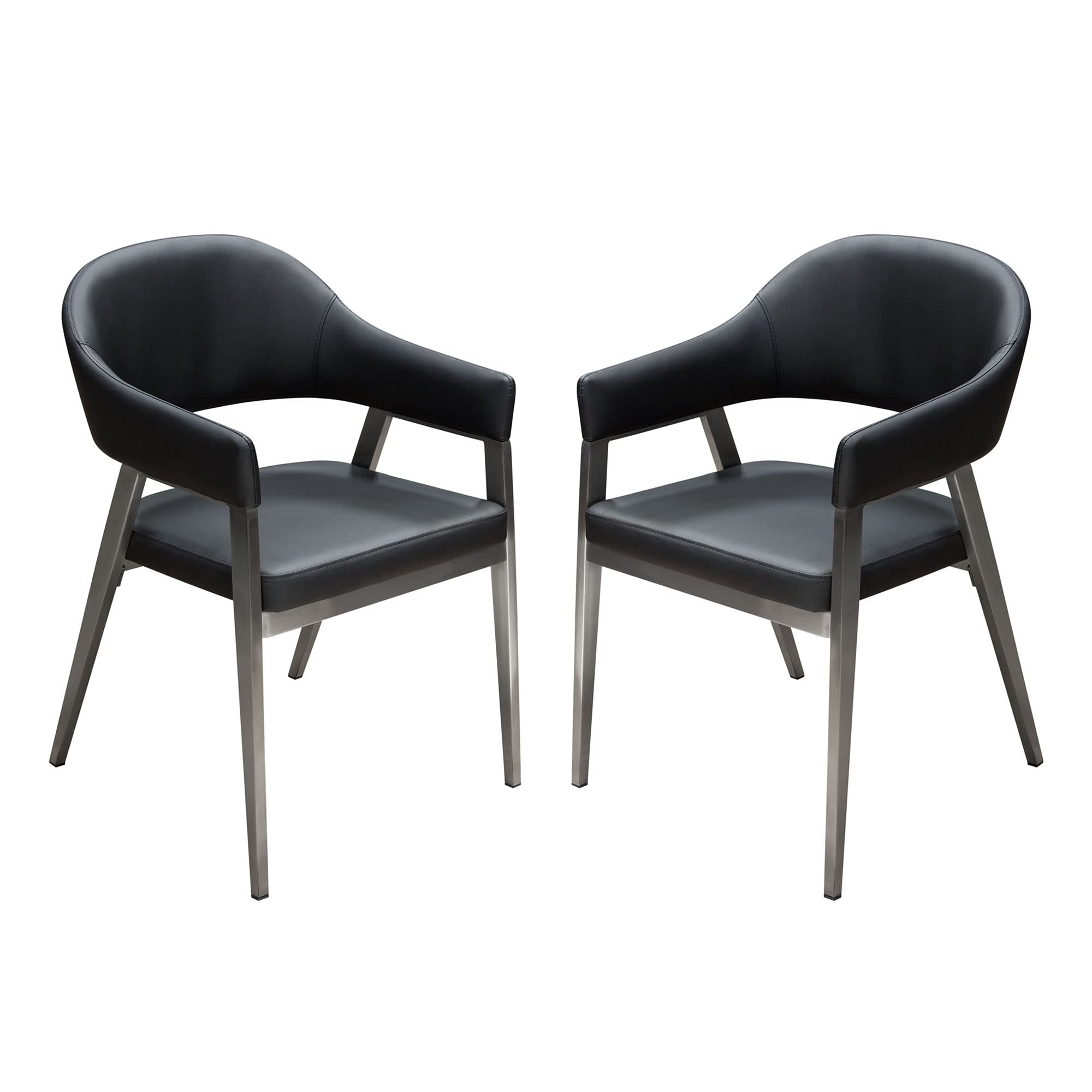 Diamond Sofa Adele Dining Chair in Black - Set of 2