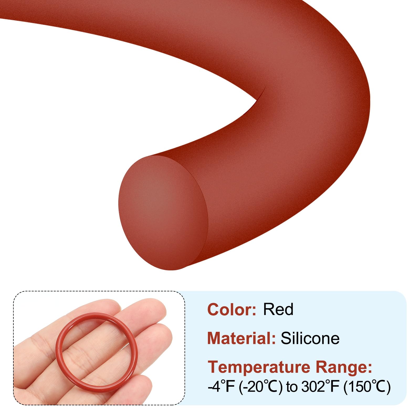 PATIKIL Silicone O-Ring 40mm OD 34mm ID 3mm Width - Image 3