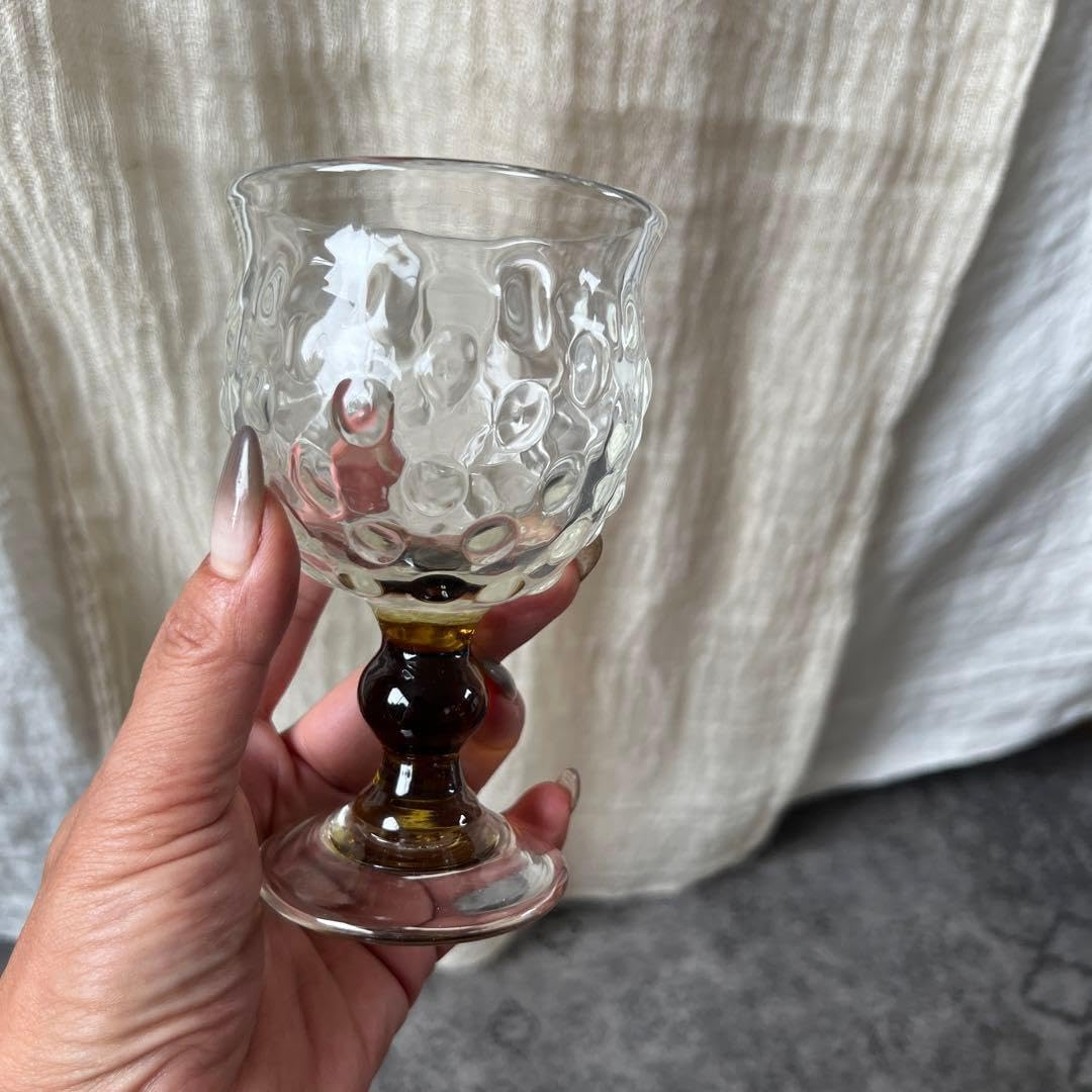 三宅吹硝子工房 三宅義一 さん 吹きガラス ワイングラス ゴブレット 脚付 ペア