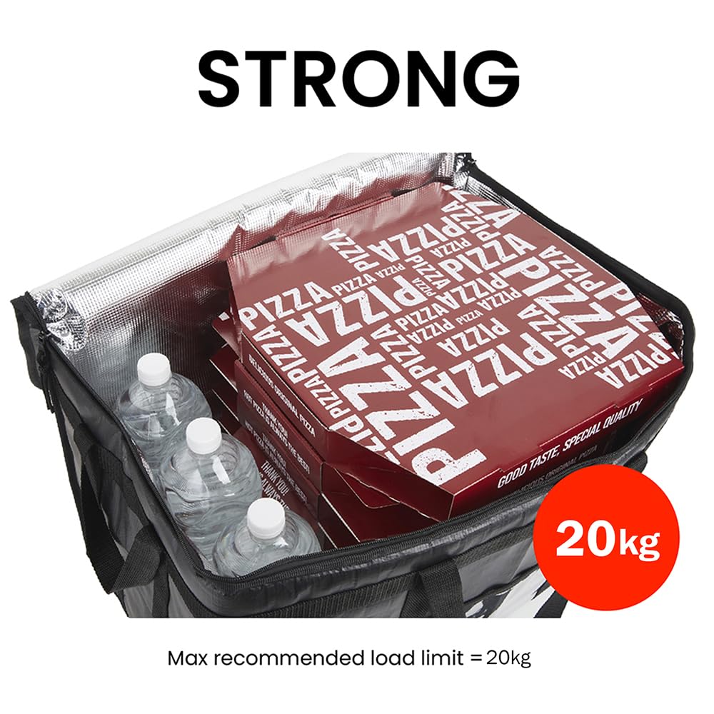 NZ home Borsa per la consegna di cibo, isolata riutilizzabile, ideale per ristoranti, catering, trasporto di generi alimentari, doppia cerniera (1 confezione, arancione)
