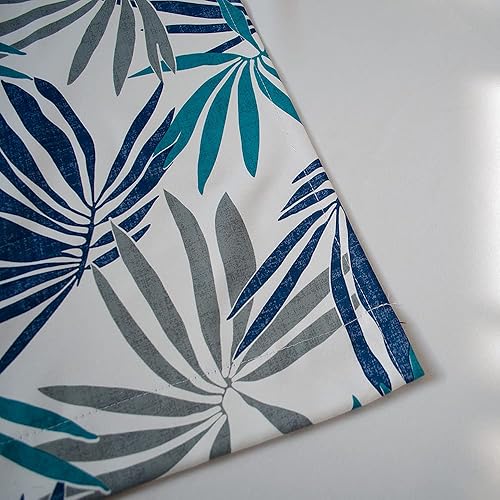 Miniatura 5 de Linentalks Cortinas opacas con estampado de hojas azules para dormitorio, juego de 2 paneles de 84 pulgadas de largo, cortinas opacas con bloqueo de