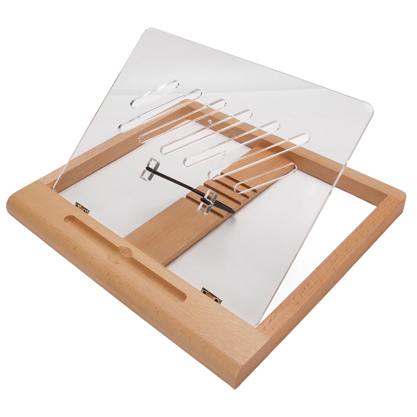 Pongnas Supporto per Tablet in Legno di Faggio con Scanalatura per