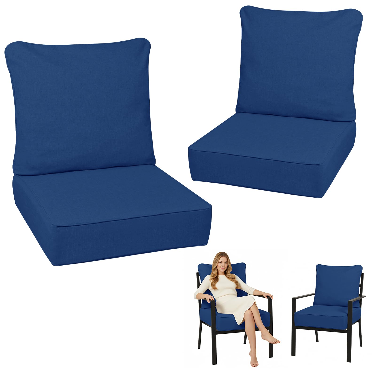 Photo 1 of ***STOCK PHOTO FOR REFERENCE ONLY***UFavo Home 6" Thick Olefin Waterproof 23"x26" Outdoor Chair Cushion