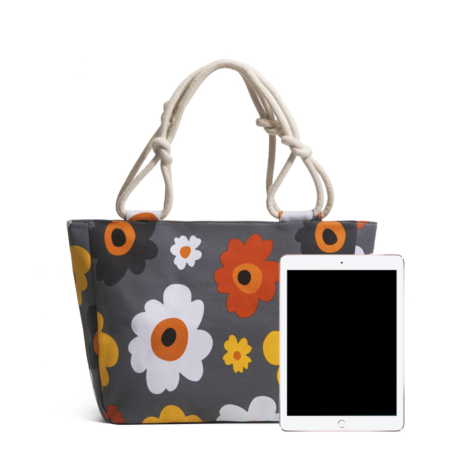 Borsa da Spiaggia Borsa in Tela for Donna Borsa a Tracolla di Grande capacità Borsa Portatile