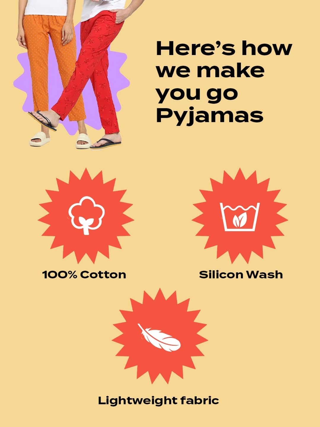 Bewakoof Pijama de algodón 100% popelina de ajuste regular para mujer