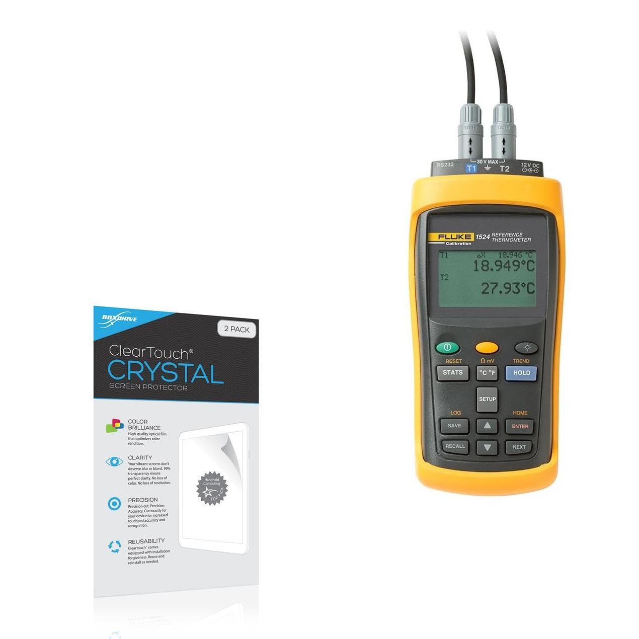 BoxWave Screen Protector Compatible with Fluke Calibration 1524 - ClearTouch Crystal (2-Pack), HD Film Skin - Shields from Scratches