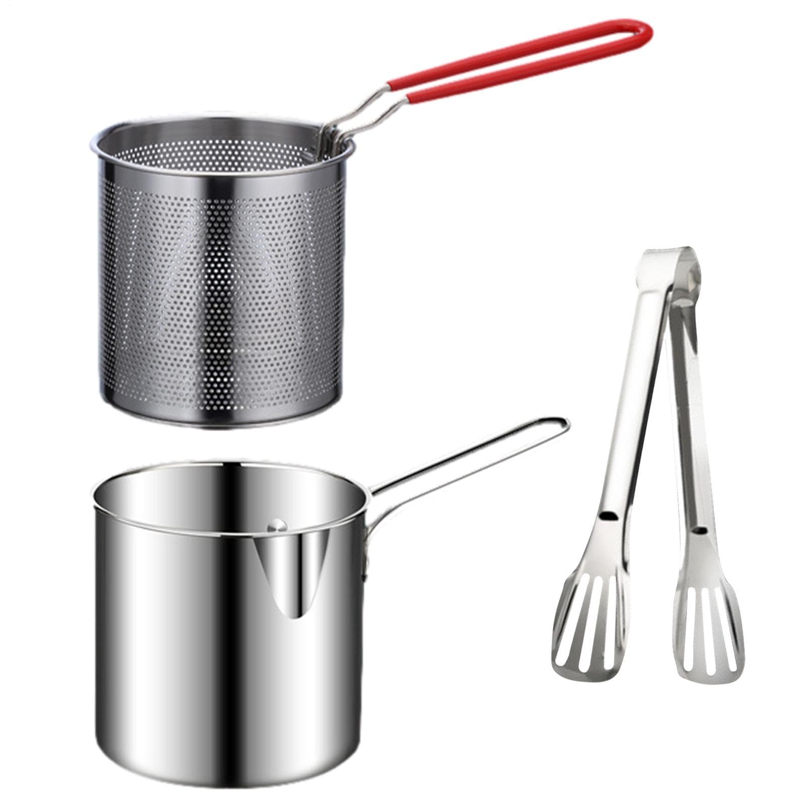 Genérico Piccola Friggitrice A : Barattolo Compatto con Clip A Maglia Filtro, Materiale Resistente alle Alta Temperatura, Ideale per Zampe Di Pollo, Patatine Fritte, Pesce, Cotolette Di Pollo E Snack