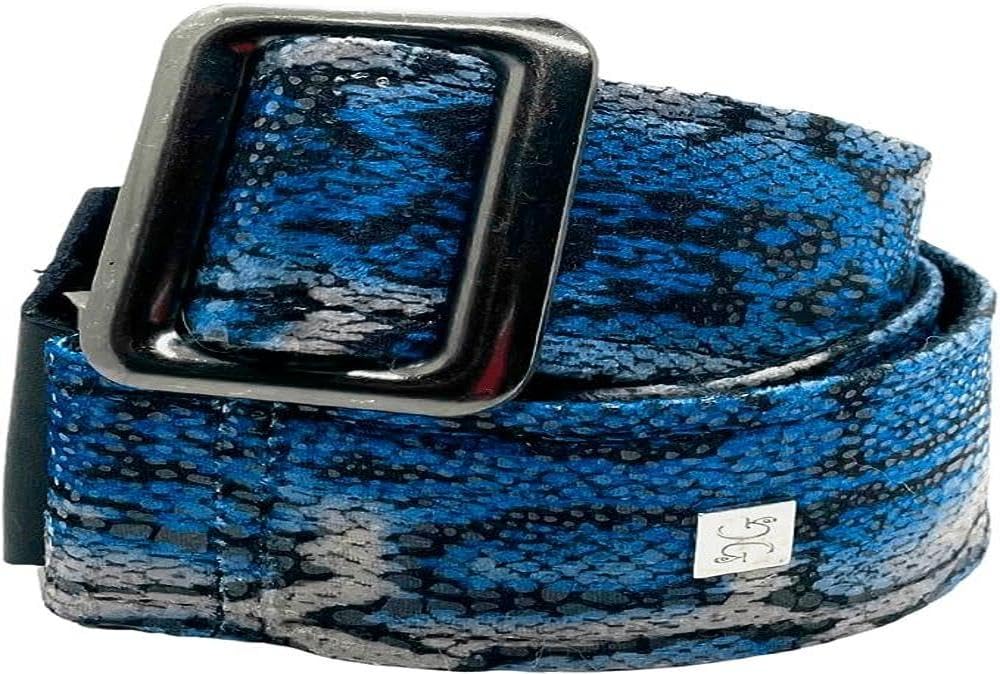 GET'M GET'M - TURQUOISE PYTHON Cinghia per Chitarra o Basso Turquoise, Rivestimento in Finta Pelle di Pitone, Colori Turchese, Sfumature di Verde e Nero, Regolabile Fino a 165 cm