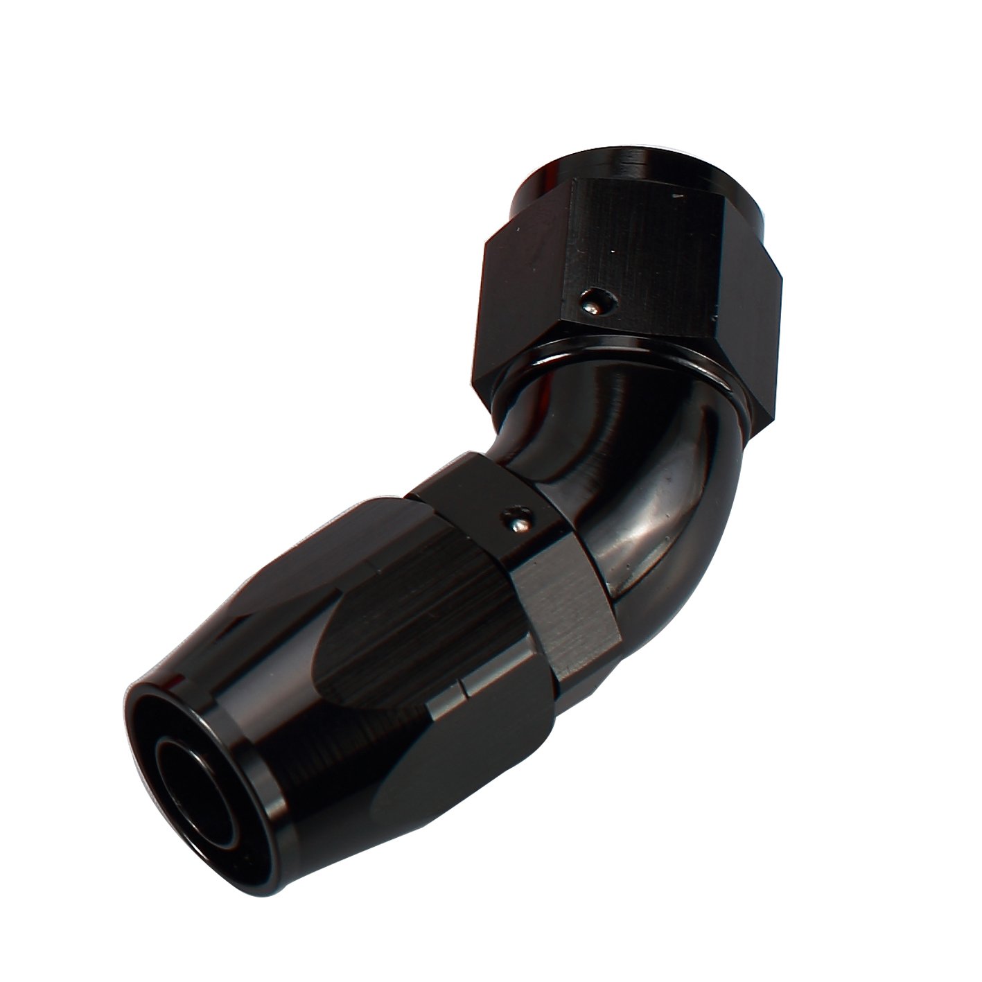AC PERFORMANCE Aluminum One Piece Full Flow Swivel 45 Degree Hose End -10 AN Fitting Black