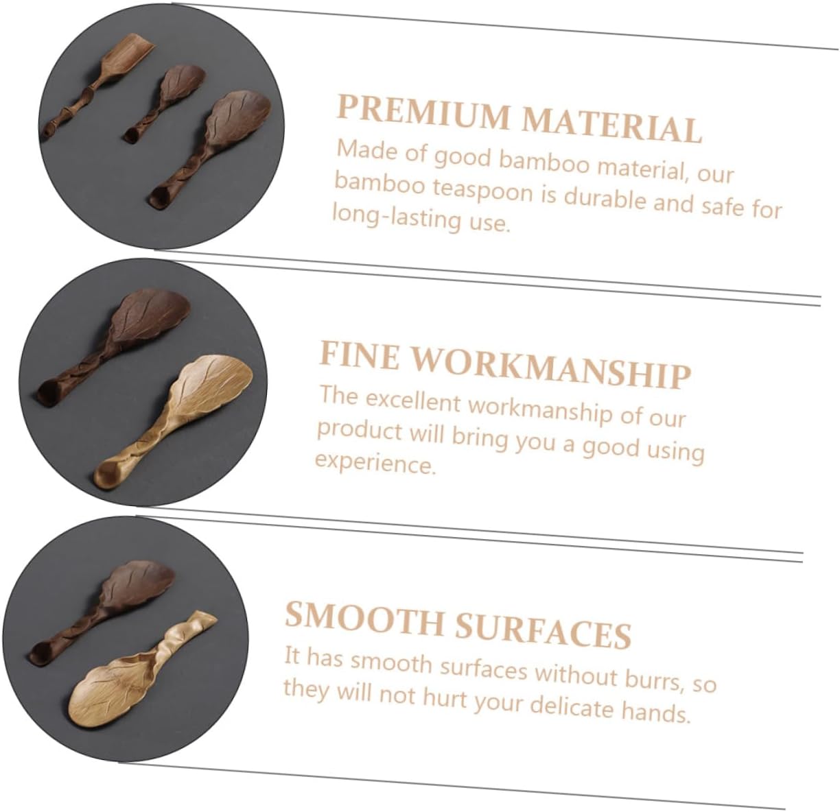 Bamboo Tea Scoop Set Handmade Carved Teaspoons for Loose Leaf Tea Sturdy and Bamboo Design and Ceremonies