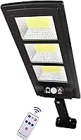 Luminária Solar 180 Led Parede Poste Sensor Presença Controle Remoto 3 Funções Refletor Econômico