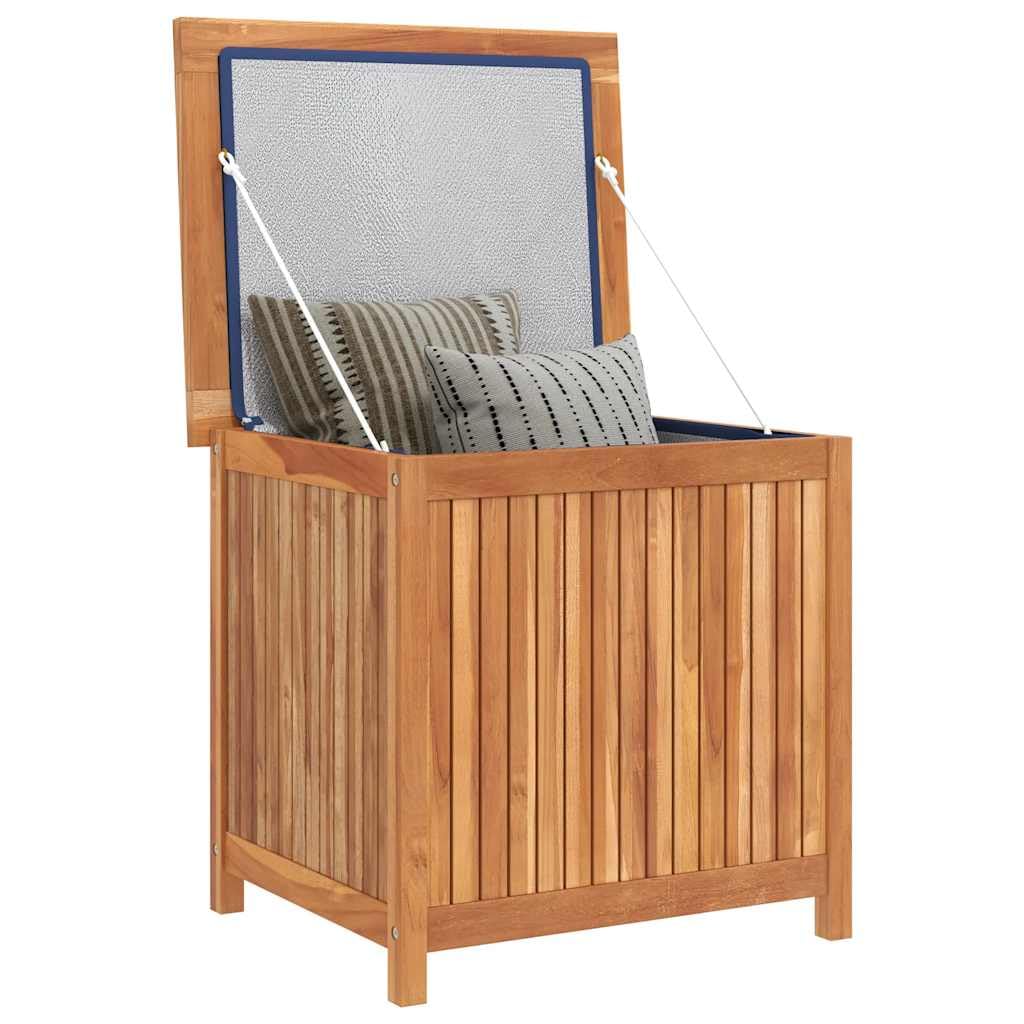Générique Schowek ogrodowy 60x50x58 cm z litego drewna tekowego, skrzynia na poduszki i narzędzia zewnętrzne z wodoodporną podszewką