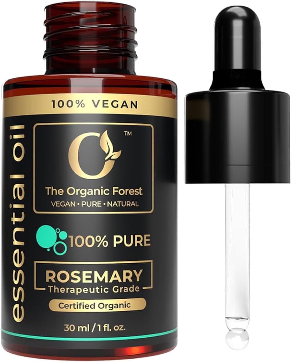 100% Plant Based Pure Rosemary Oil for Hair Growth - Organic Rosemary Essential Oil for Hairfall Control, Dandruff & Skin, Aromatherapy, Candles & Diffuser | Vegan & Cruelty Free