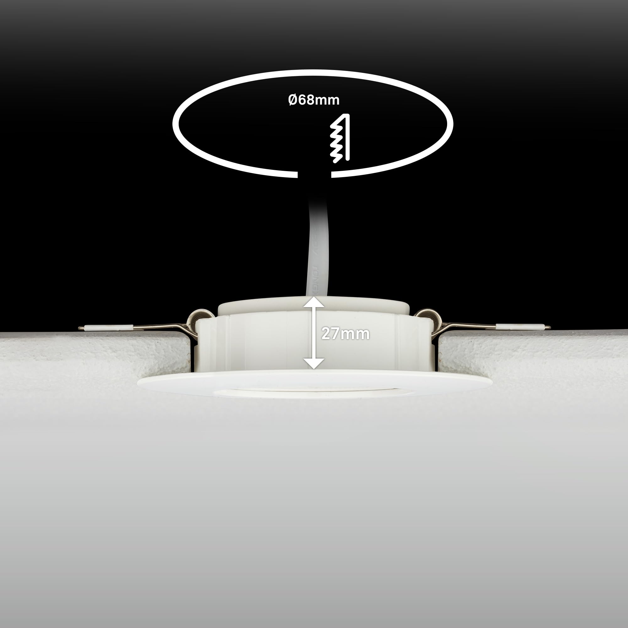 BRILONER - 3er Set LED Bad Einbaustrahler, Dimmbar, CCT, IP65, Weiß | Staub- und Strahlwasserschutz, Spot, Deckenspots, Einbauleuchten, Badspot, Deckenstrahler, 68mm Lochmass, 2700K-4000K