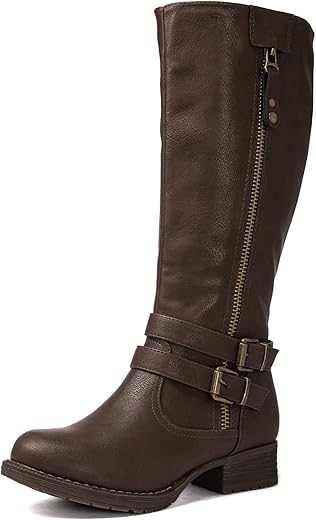 GLOBALWIN Women's Brown Knee High Riding Boots 9.5M
