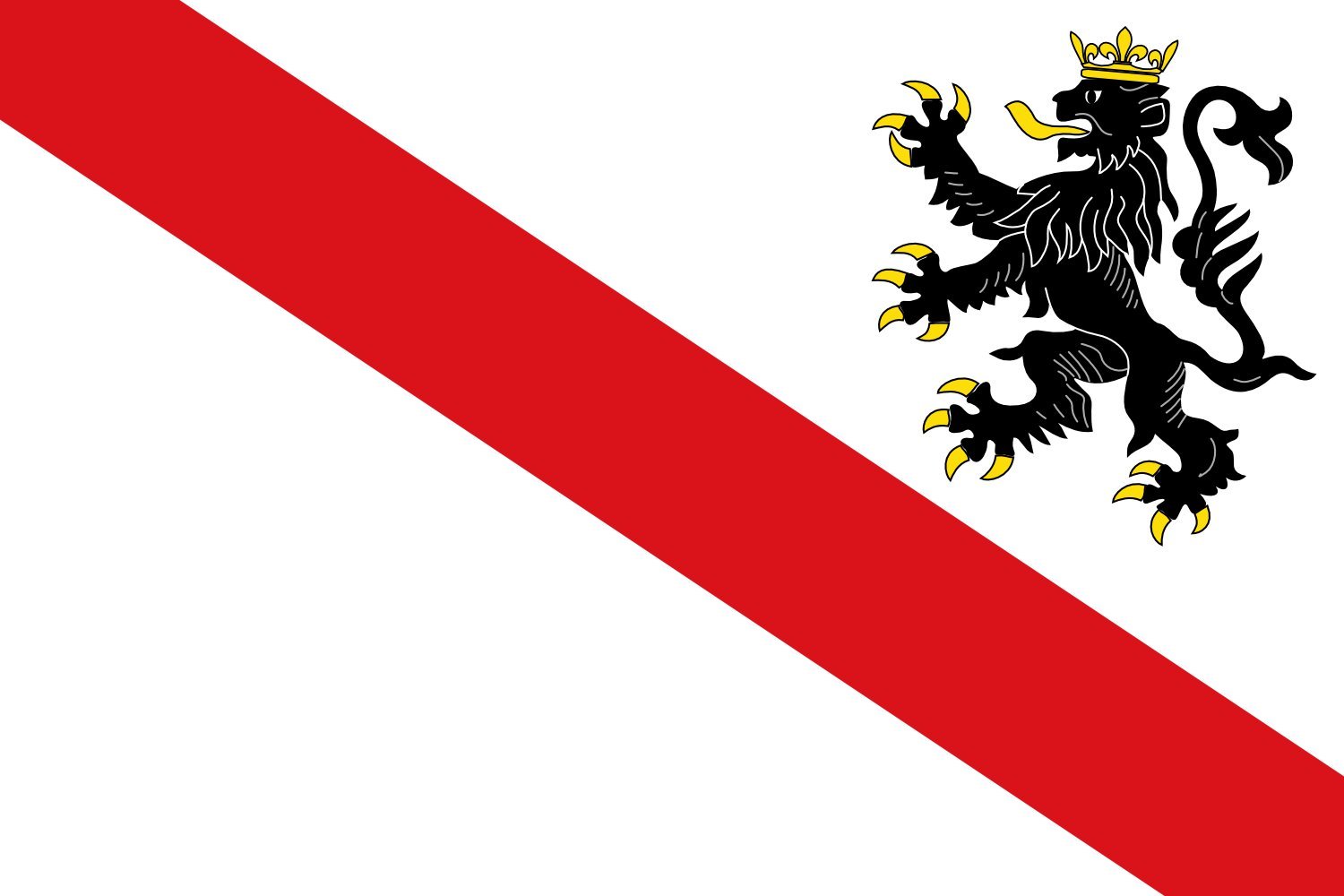 Drapeau Courcelles pour mât de jardin | Grand pavillon belge extérieur XL