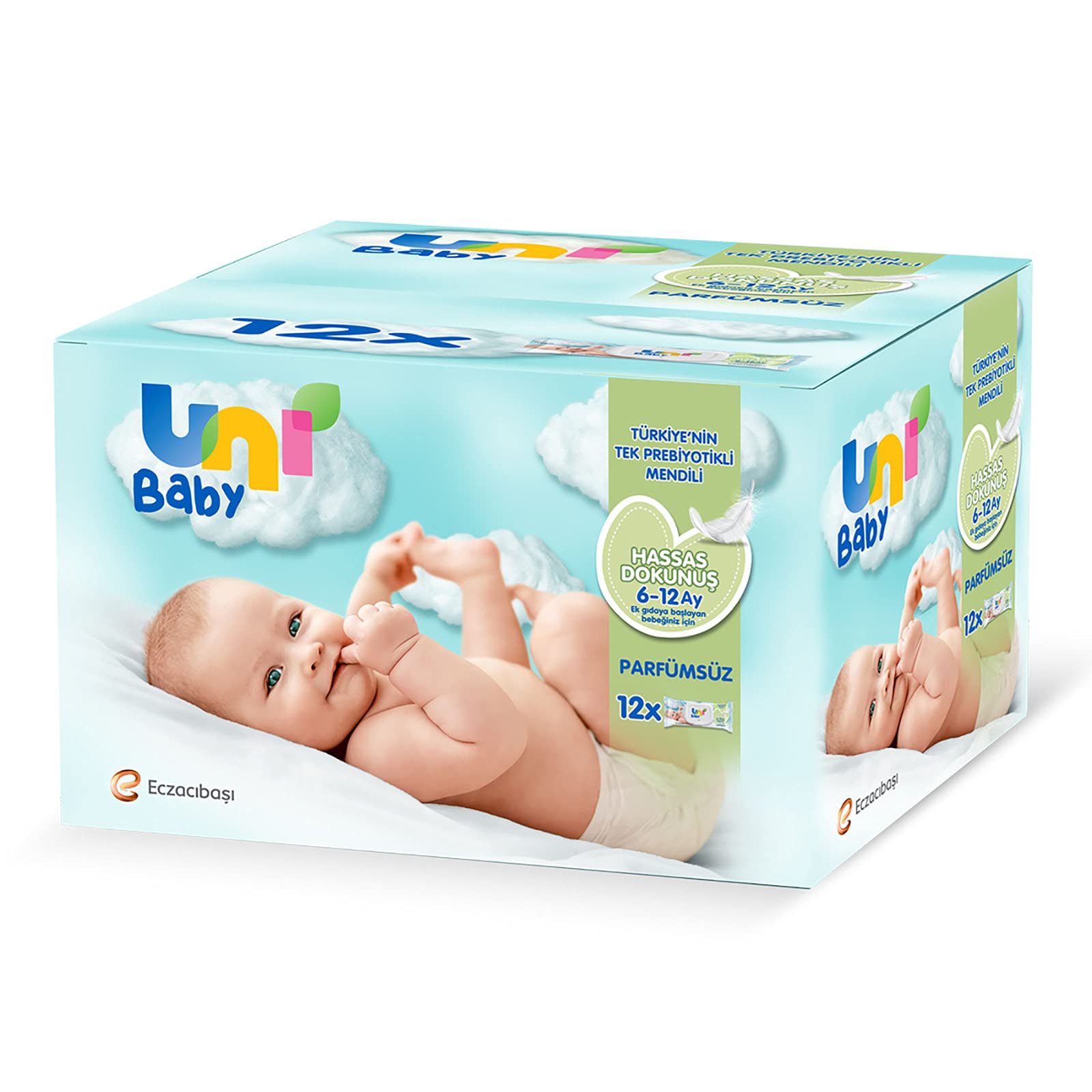 Uni Baby Hassas Dokunuş Islak Mendil 12*52 Yaprak