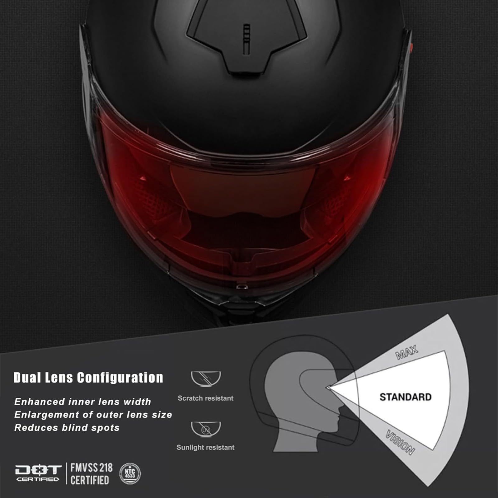 Kask motocyklowy Bluetooth z pełną twarzą dla dorosłych mężczyzn i kobiet, modułowy kask motocyklowy DOT, z mikrofonem, kask motocrossowy, ATV, dla dorosłych, mężczyzn i kobiet