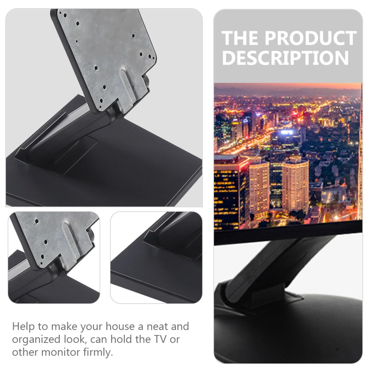 Supporto per Base del Monitor LCD 14-27 Pollici Regolabile Pieghevole capacità 6,5 kg per Uso Professionale Studio Ufficio