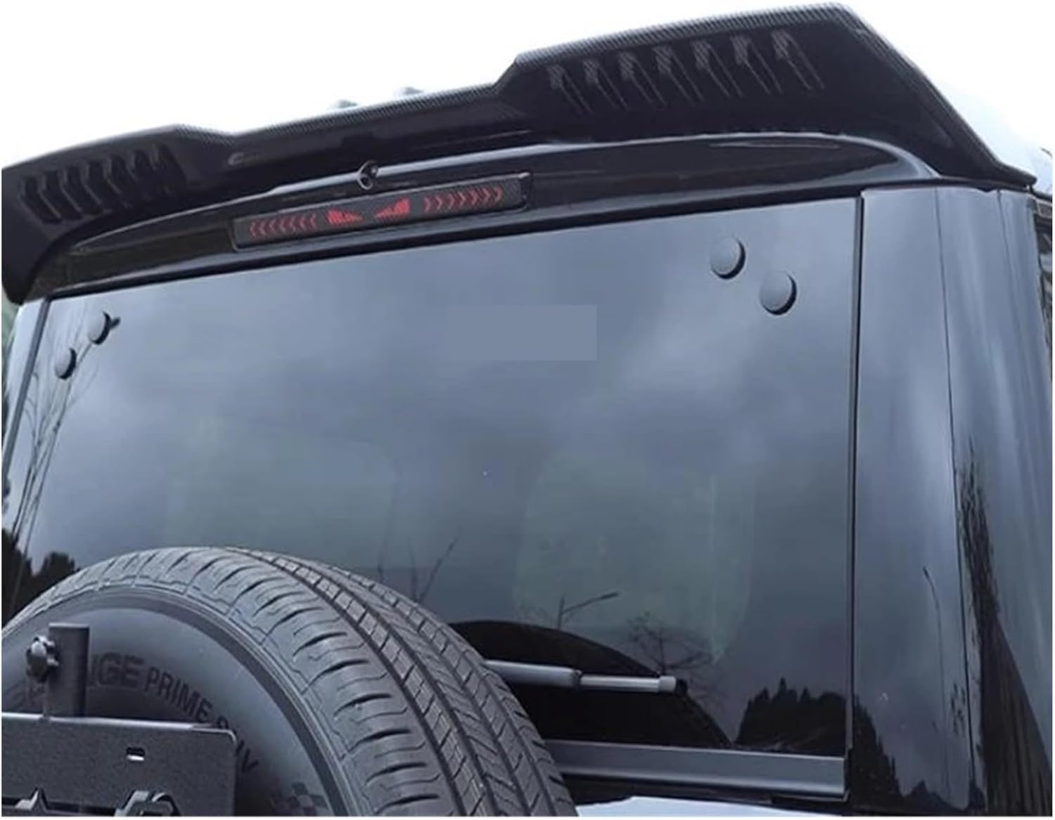 Car Styling Accessories Exterior Sticker Compatible with Baic Beijing BJ40/ICKX K2 2024 + Rear Trunk Roof Spoiler Fixed Wind Tail Wing Cover(Black)