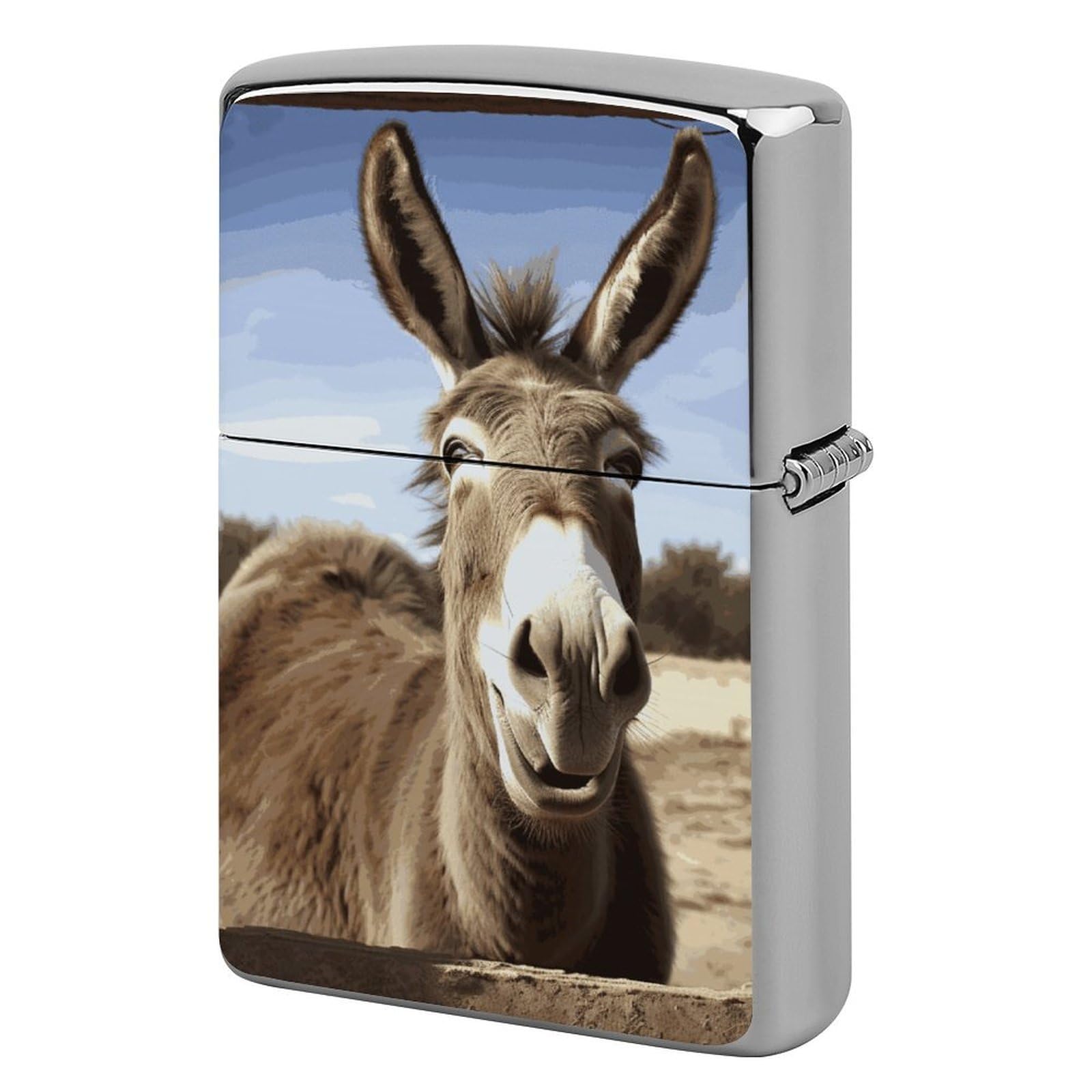 Funny Donkey Lighter Case for Men, Personalized Lighter Cover for Valentine's Day Gifts, Flip-Top Lighters Shell for Outdoor, Portable Lighters Protective Sleeve