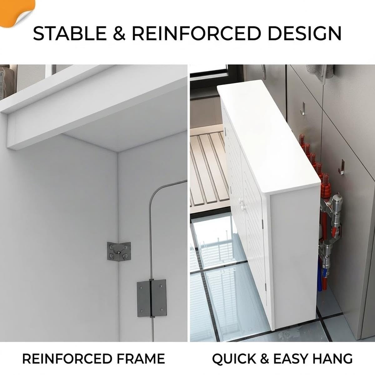 Gabinete decorativo con estante for radiador con WPC impermeable de 12 mm,