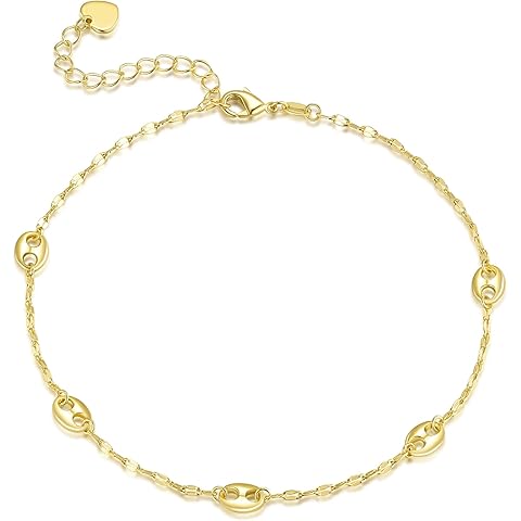 14K Gold Anklets for Women Gold Ankle Bracelets for Women Anklet for Womens Simple ...