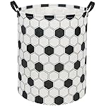 TIBAOLOVER Hexagon Football Kids Laundry Basket Baby Hamper Hexagon Football Toy Storage Bin for Boys Room Decor Baby Nursery Hamper Gift Baskets for Bedroom Bathroom(Football Hexagon)
