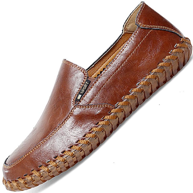 Mens Casual Shoes Loafers for Men Leather Men's Driving Dress Boat Man Brown Khaki Black Size Fashion Handmade