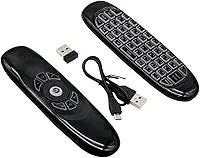 Lelong Controle Remoto Air Mouse 2.4G com Teclado e LED Sem Fio para Smart TV TV Box PC Notebook