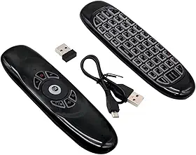 Lelong Controle Remoto Air Mouse 2.4G com Teclado e LED Sem Fio para Smart TV TV Box PC Notebook