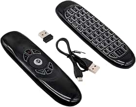 Lelong Controle Remoto Air Mouse 2.4G com Teclado e LED Sem Fio para Smart TV TV Box PC Notebook