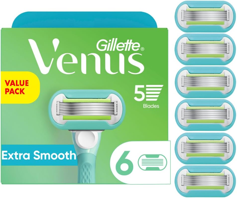 Amazon.com: Gillette Venus Extra Smooth Women’s Razor Blades, 5-Bladed ...