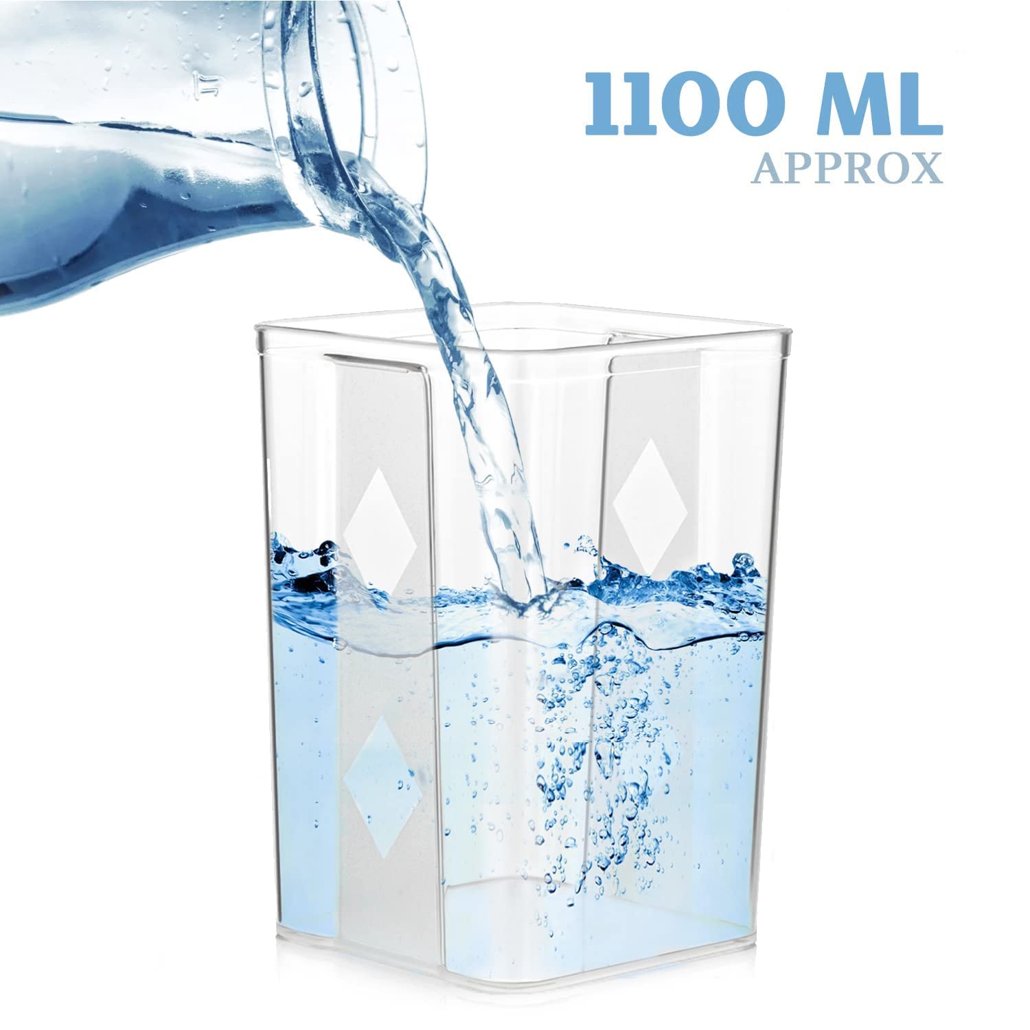 Gopi Lot de 4 récipients hermétiques pour rangement de cuisine, organisateur de cuisine et accessoires de cuisine (1100 ml) (plastique)