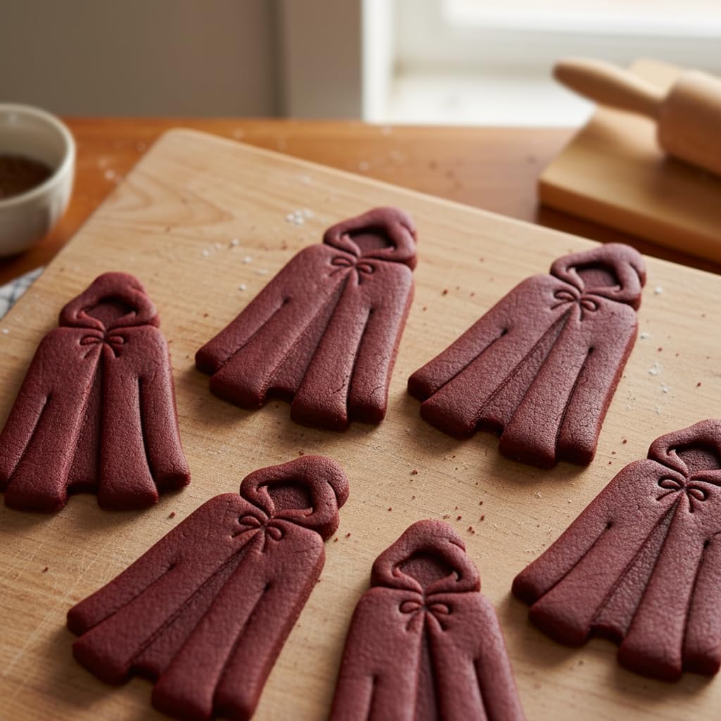 BAKERLOGY Set of 2 Hooded Cloak & Hurricane Lantern Cookie Cutters – Halloween Mystery Biscuit Cutters, Detective or Ghost Story Theme, Fantasy Baking Tools, Spooky Victorian Candlelight Fondant Molds