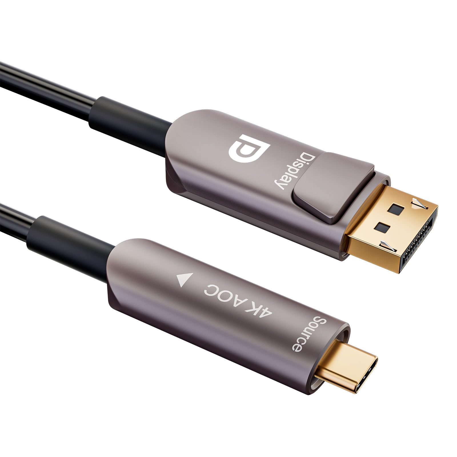 USB C do Displayport 4K Kabel światłowodowy USB 3.1 typ C do kabla Displayport, Thunderbolt 3/4 kompatybilny, dla MacBooka Pro/Air (A0109-AOC-15M)