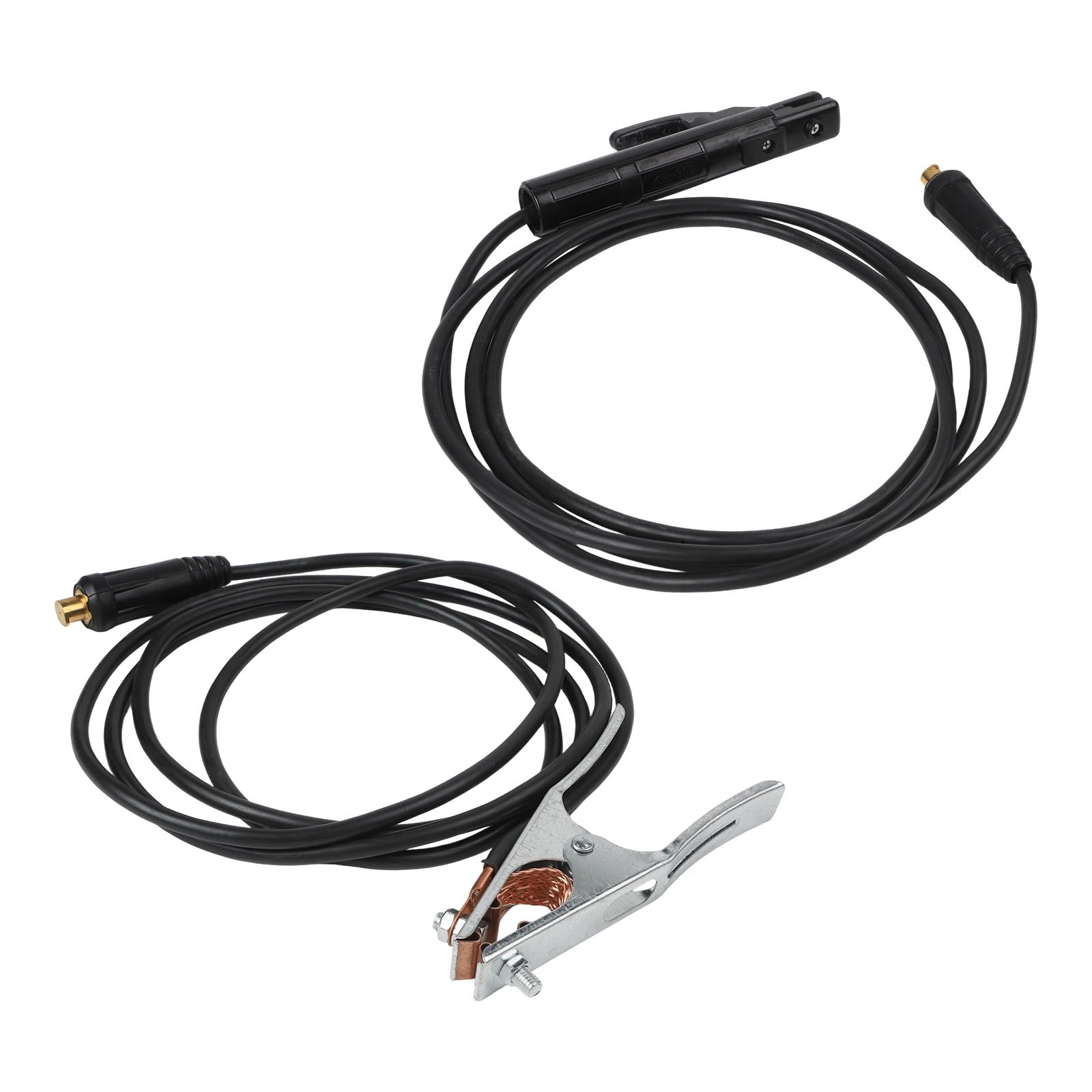 EasyByMall Morsetto a terra per saldatura 300A, cavo di terra in rame per macchina inverter MMA, manico isolato resistente al calore con design ergonomico antiscivolo