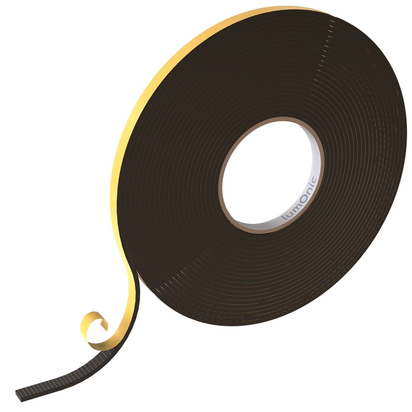 Lumonic 10m EPDM Dichtungsband Selbstklebend 10mm x 3mm | Moosgummi Dichtband für Fenster & Türen | Fensterdichtung, Türdichtung, Gummidichtung zum Kälteschutz