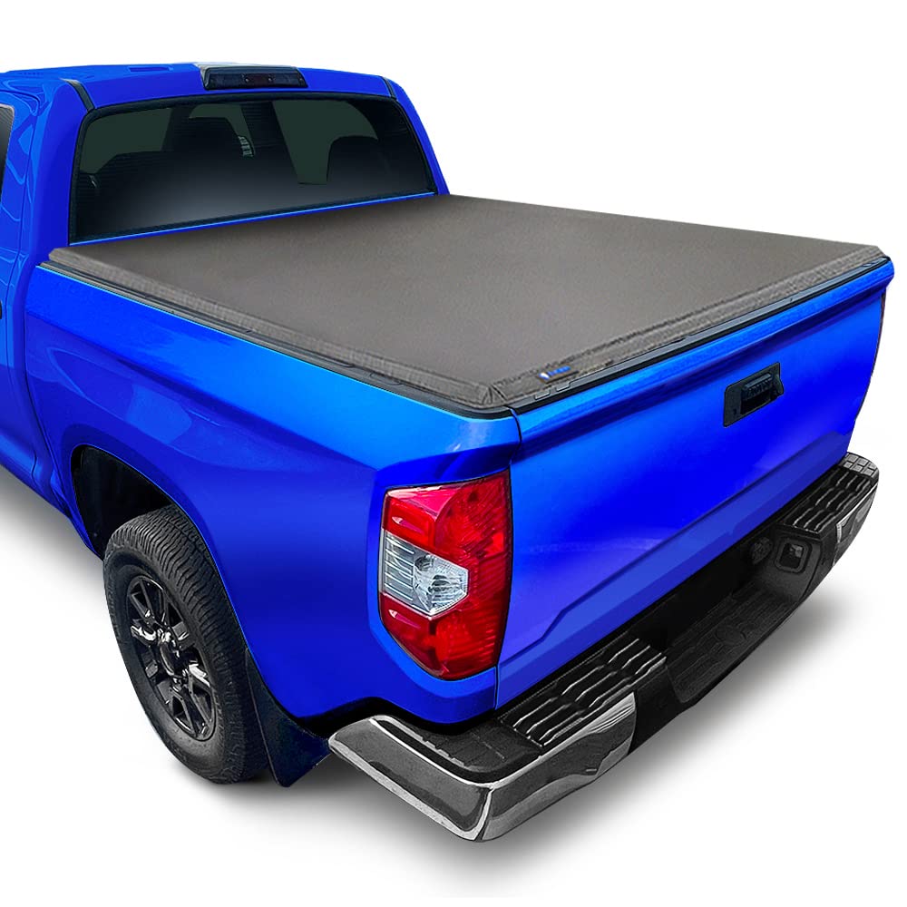 Photo 1 of Tyger Auto T3 Soft Tri-Fold Truck Bed Tonneau Cover Compatible with 2014-2021 Toyota Tundra (Does Not Fit Trail Special Edition with Storage Boxes) | Fleetside 5.5' Bed (66") | TG-BC3T1432 , Black 5.5' (66") Bed Folding 2014-2021 Tundra